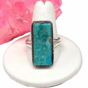 Kingman Mohave Turquoise Ring Size 11 Solid 925 Sterling Silver Western